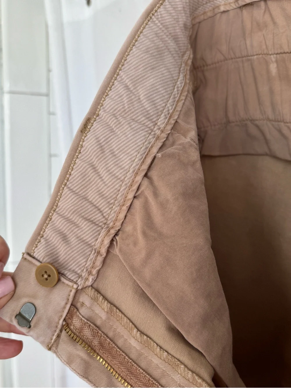 J. Crew Bleached Khaki Stretch 7” inseam Cotton Shorts